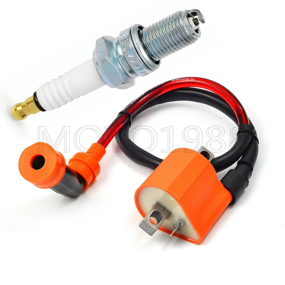 Ignition Coil Pack & Spark Plug + Cap for Arctic Cat 500 4x4 (1999–2009) 3430-007