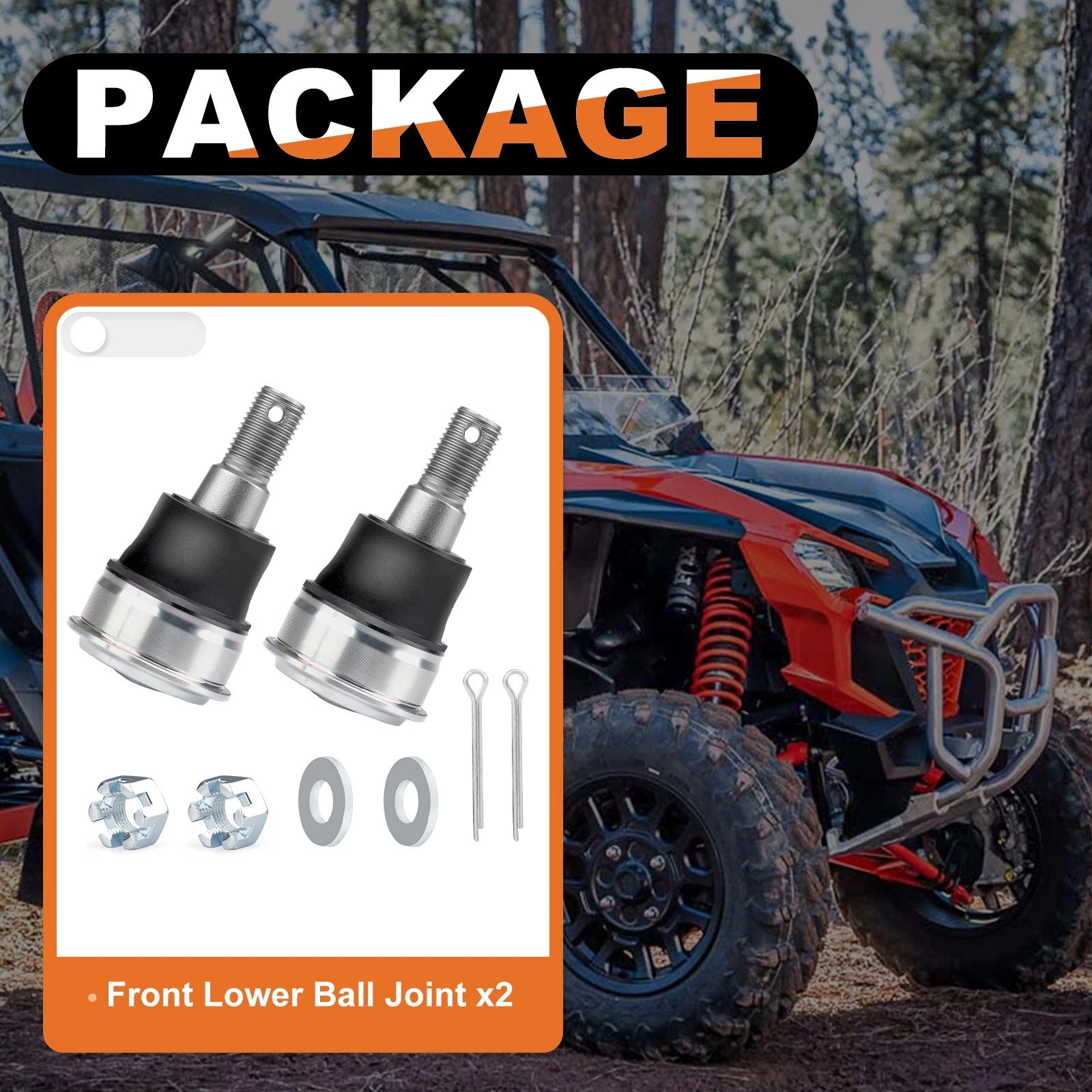 2X Front Lower Ball Joints for Honda Talon 1000R 1000X (2019–2023) 51220-TY0-004