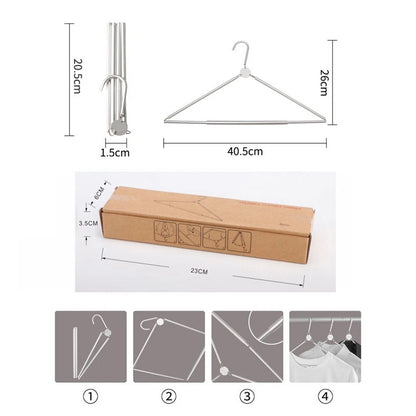 3pcs Foldable Aluminum Travel Hangers for Clothes Organization