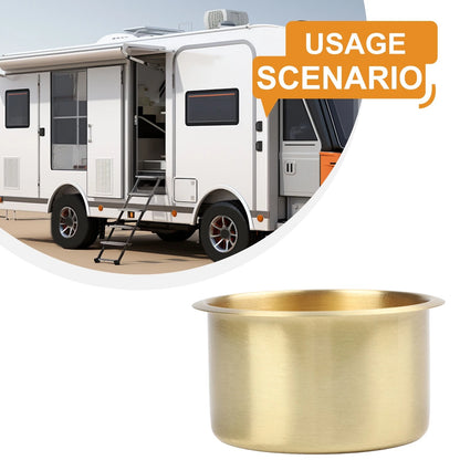 Gold Plated Recessed Beverage Holder for RVs Trailers Sofas Game Tables