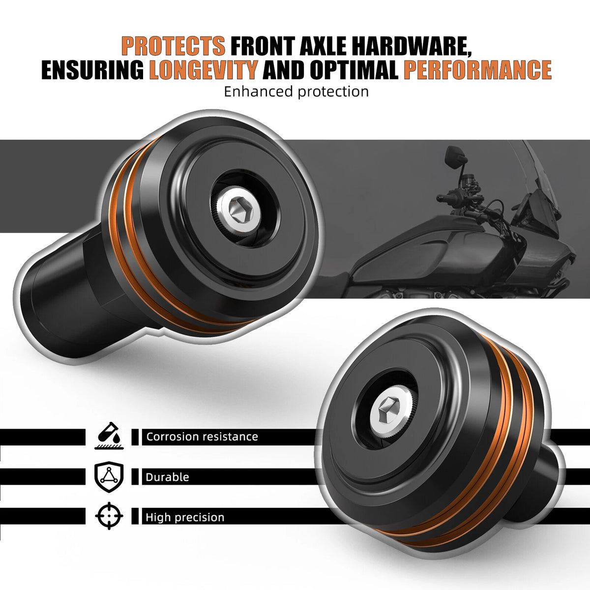 2X Front Axle Nut Covers for Harley Sportster S RH1250S (2021–2024)