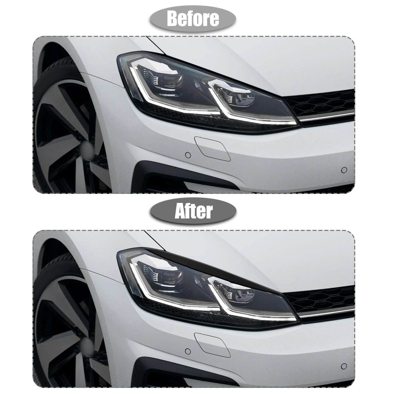 ABS Headlight Eyelid Stickers Pair for VW Golf (2005–2014)
