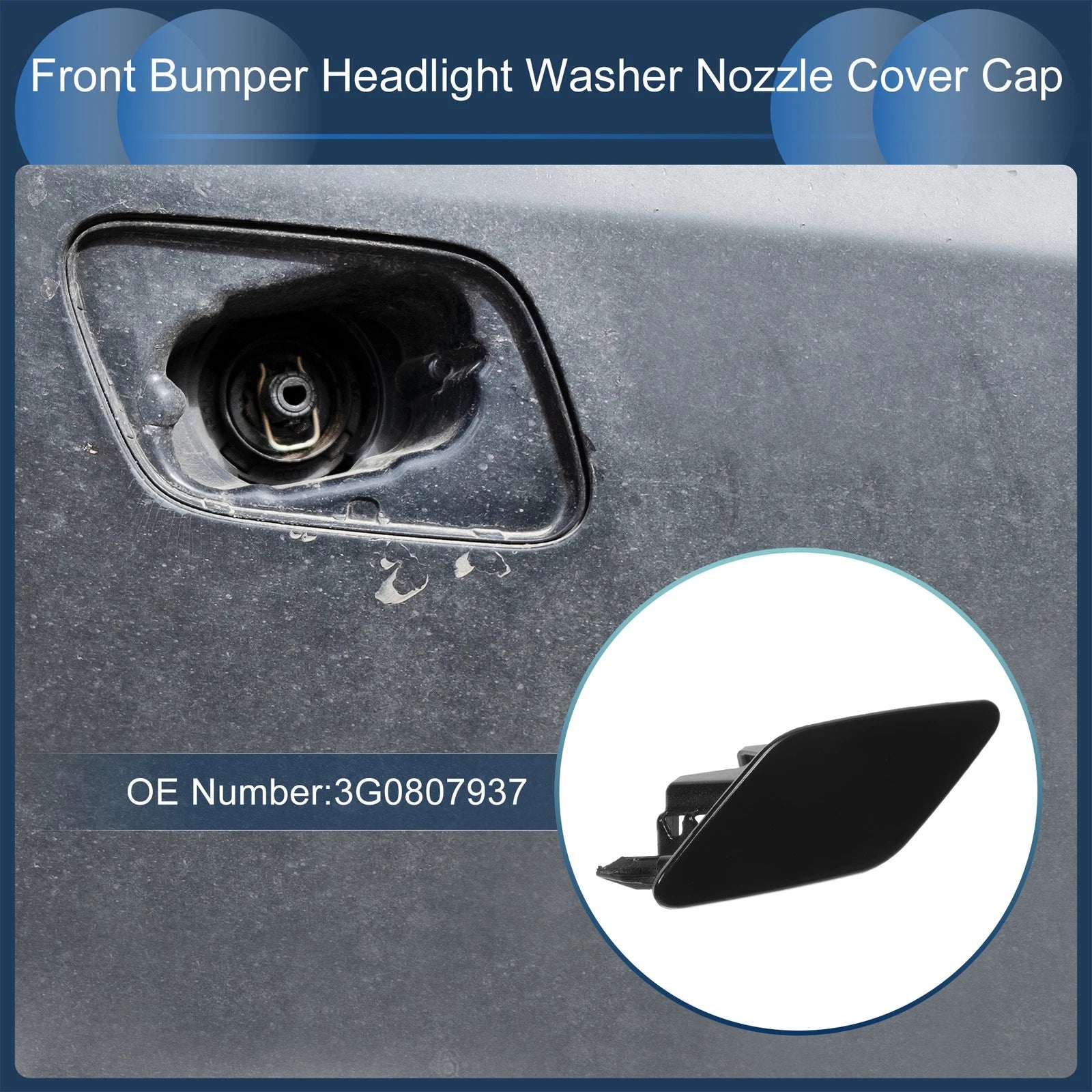 Front Left Washer Nozzle Cover Cap Replacement for Volkswagen Passat B8 (2015–2022)