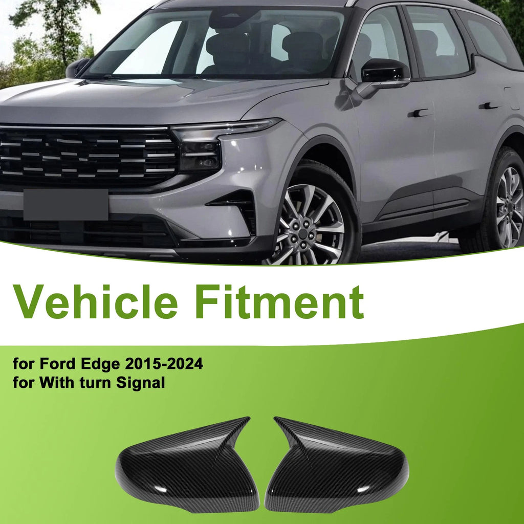 2X Side Mirror Cover Caps for Ford Edge (2015–2024) Black