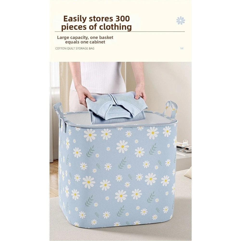 Nonwoven Foldable Storage Bag for Quilts Down Jackets Clothes (56x45x56cm)