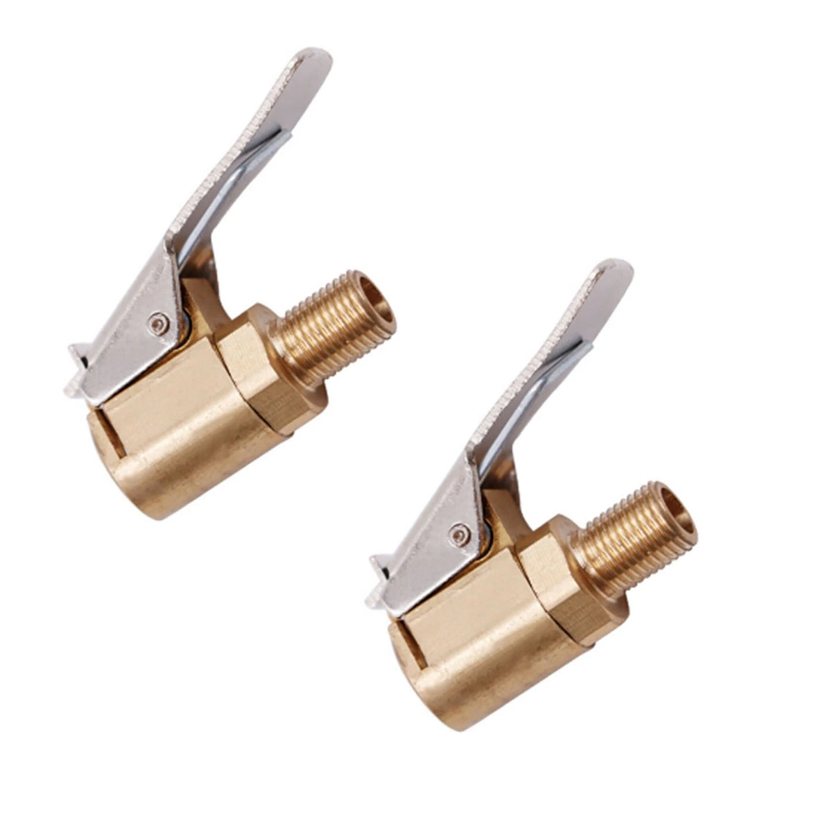 2Pcs Tire Inflatable Straight Copper Open Flow Air Chuck for Auto Accessories