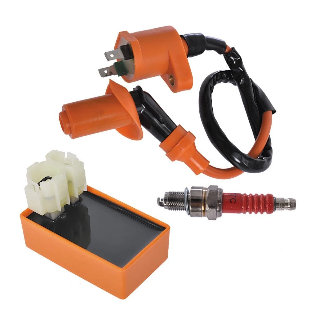 Racing AC CDI Box Ignition Coil Spark Plug for GY6 50cc-150cc (2000–2023)