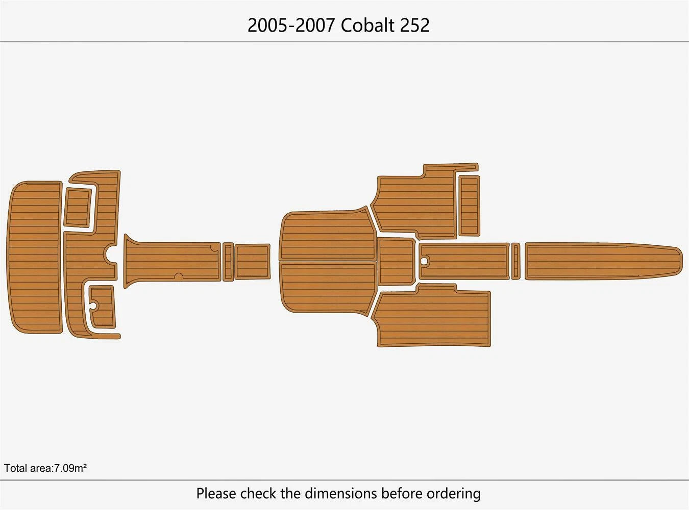 EVA Foam Teak Deck Flooring Mat for Cobalt 252 (2006)