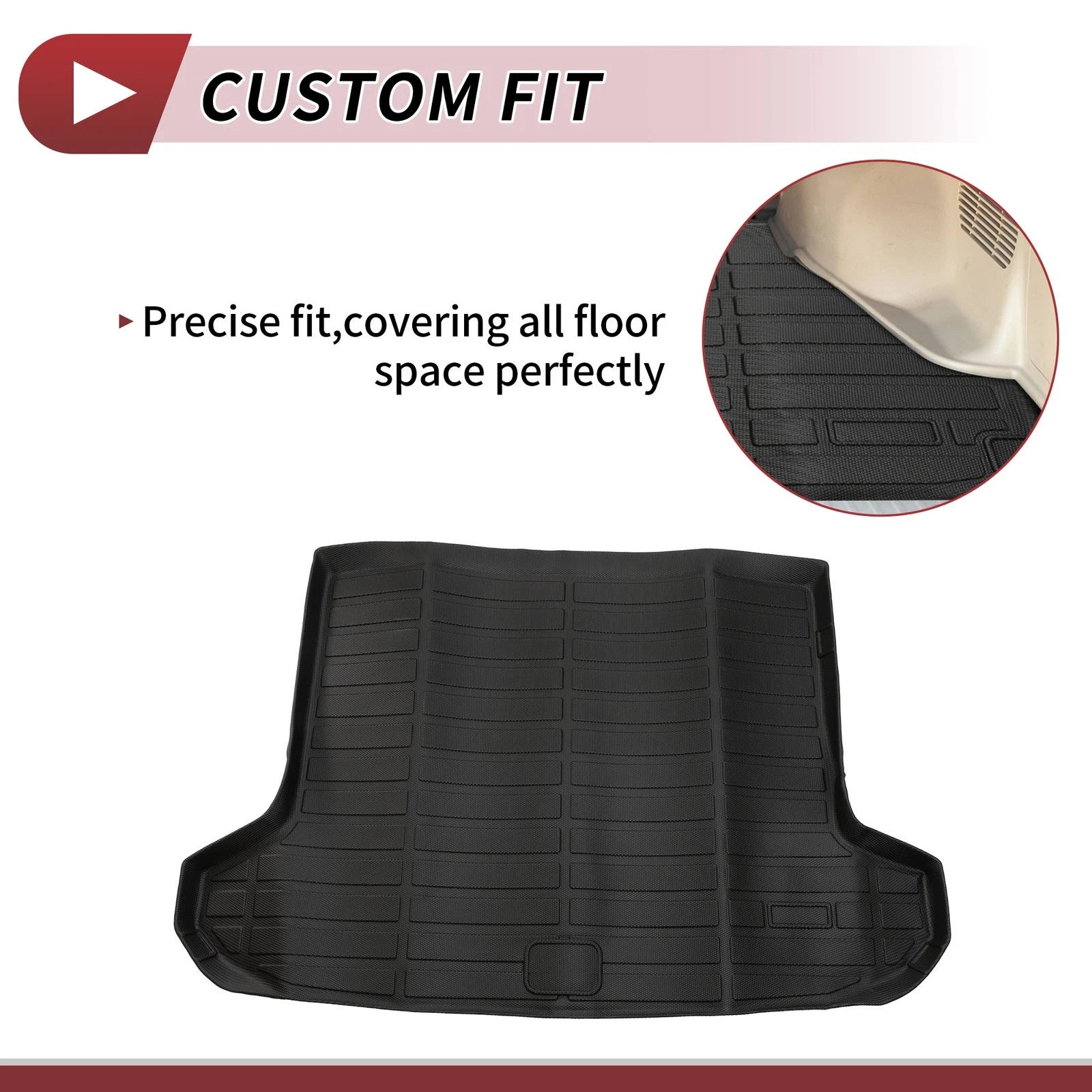 Trunk Mat TPE Cargo Liner Replacement for Hyundai Tucson (2016–2021) Black