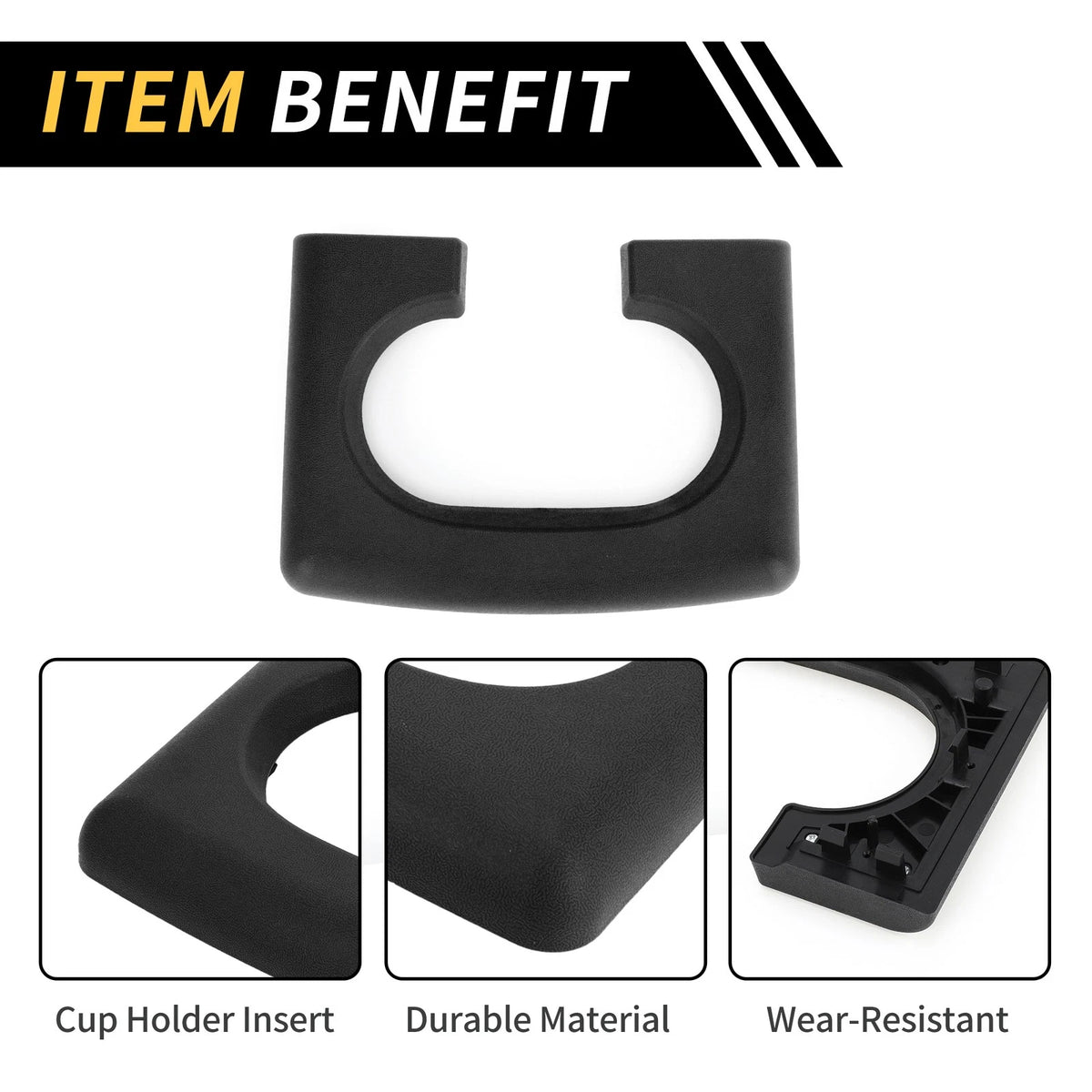 Center Console Cup Holder Pad for Ford F-150 (2004–2014) Black