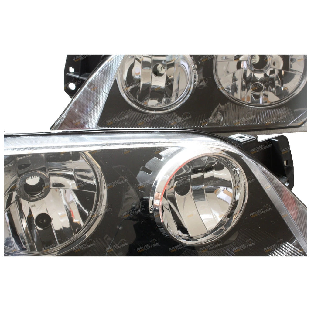 LH+RH Black Headlights Pair for Ford Territory (2004–2009)