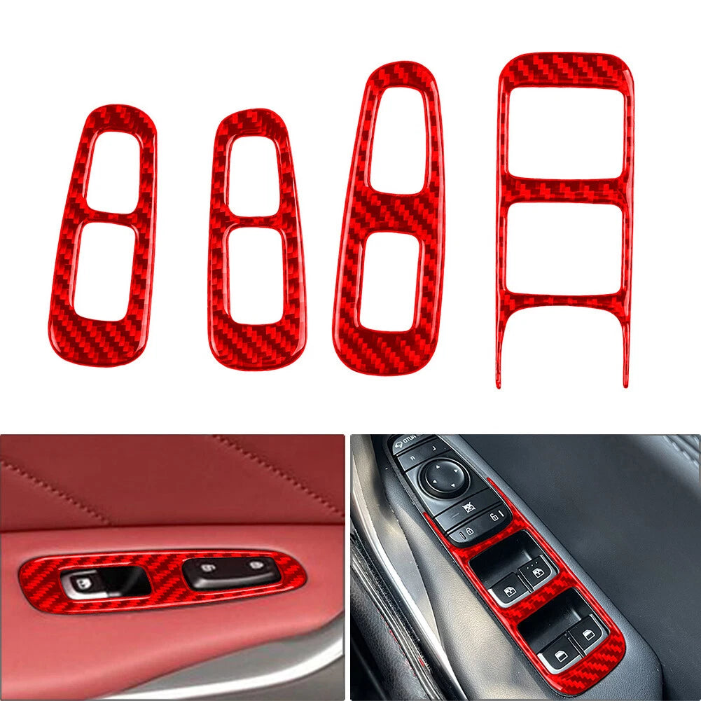 4X Window Lift Switch Button Panel Cover Trim for Kia Stinger (2018–2023)