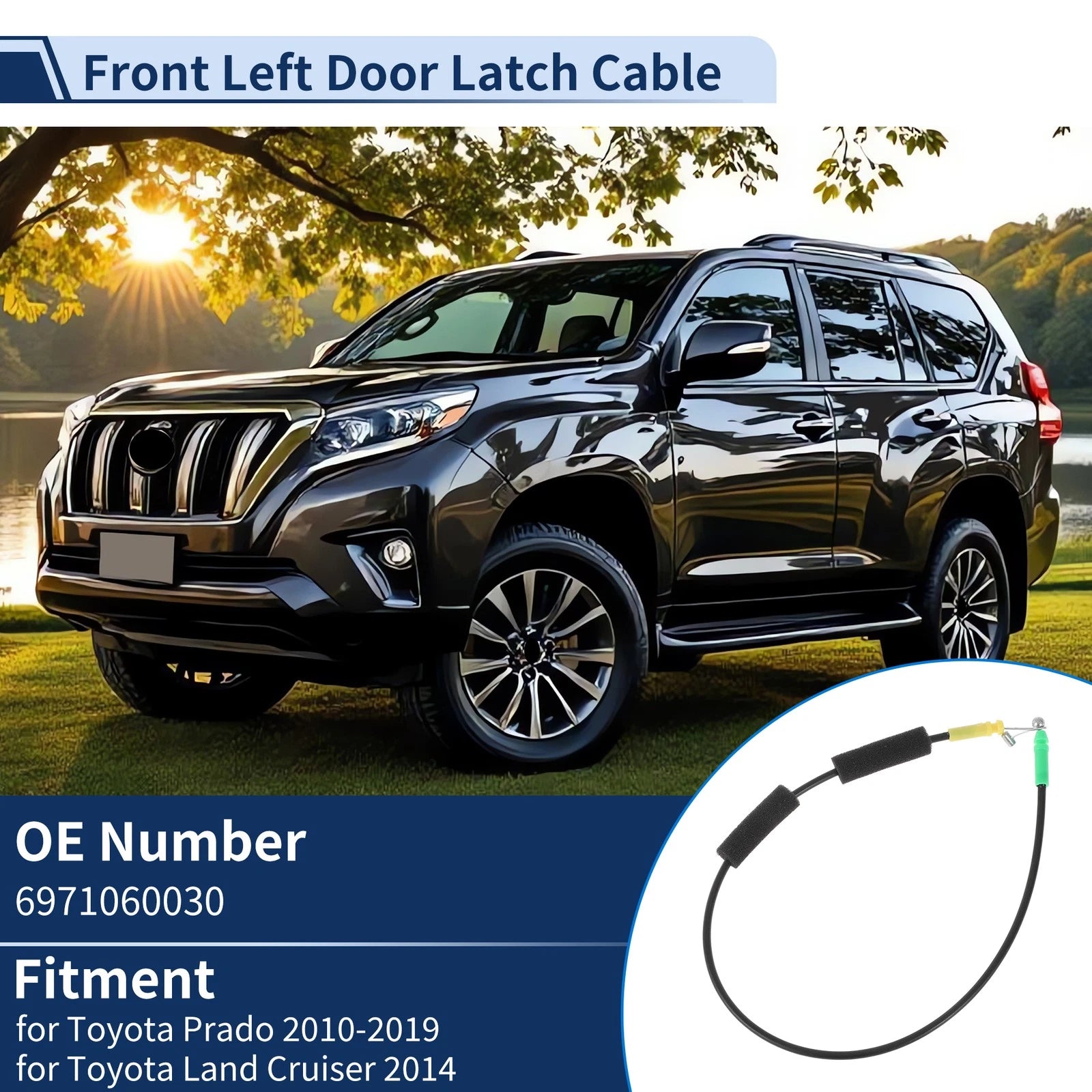 Door Latch Cable Front Left Replacement for Toyota Prado (2010–2019)