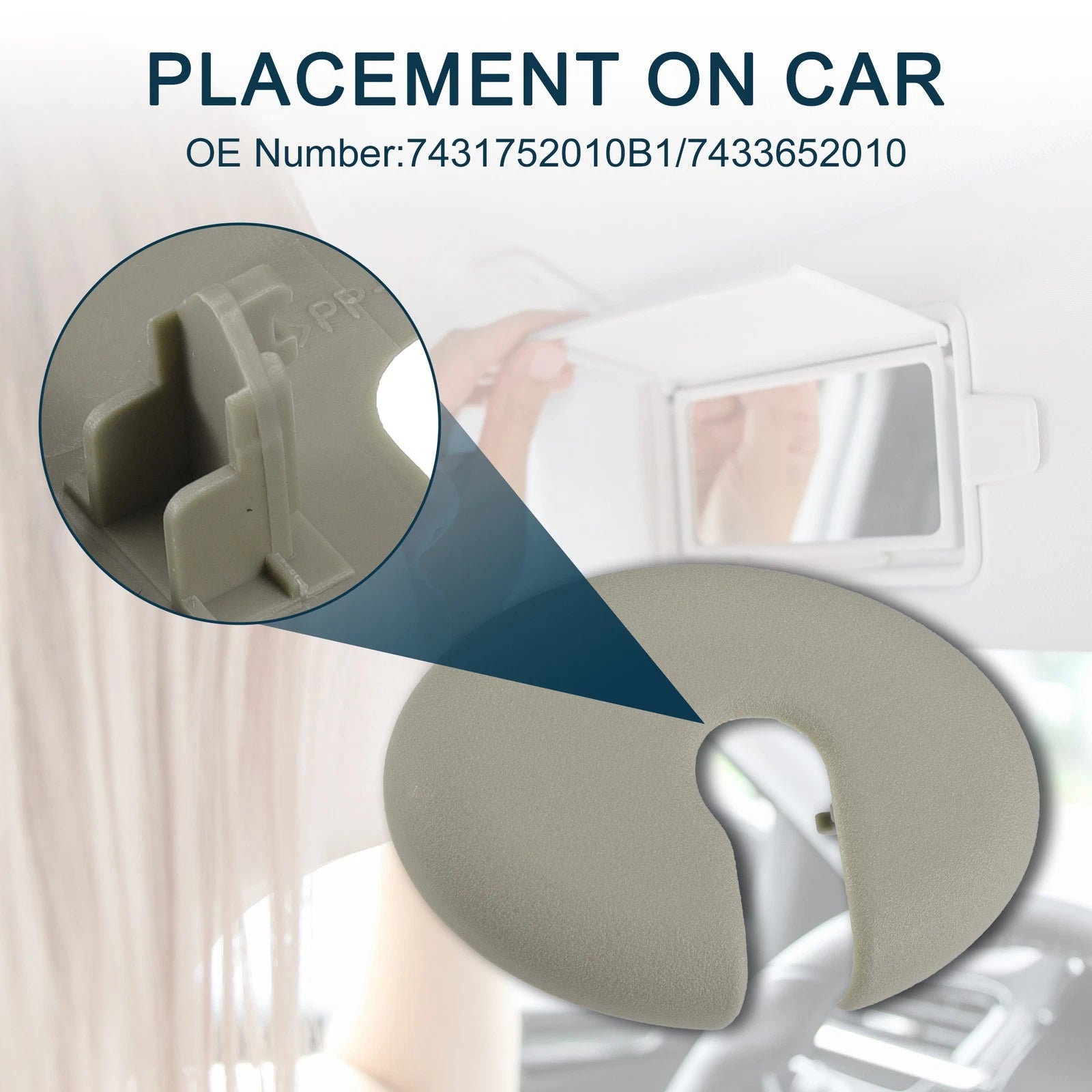 Makeup Mirror Cover Sun Visor Cap Clip Replacement for Scion iA (2016–2017)