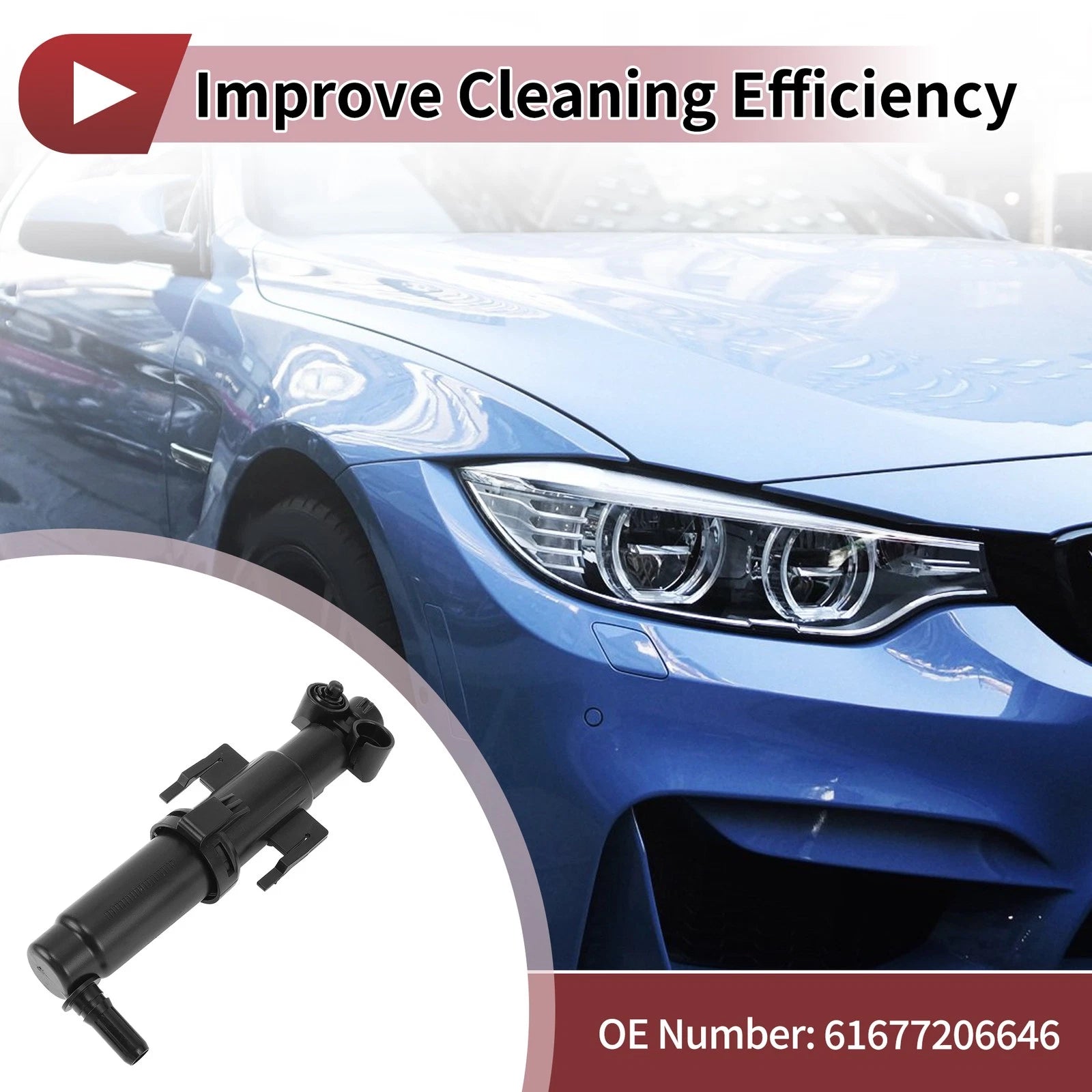 Front Passenger Side Headlight Washer Nozzle Replacement for BMW Z4 (2009–2016)