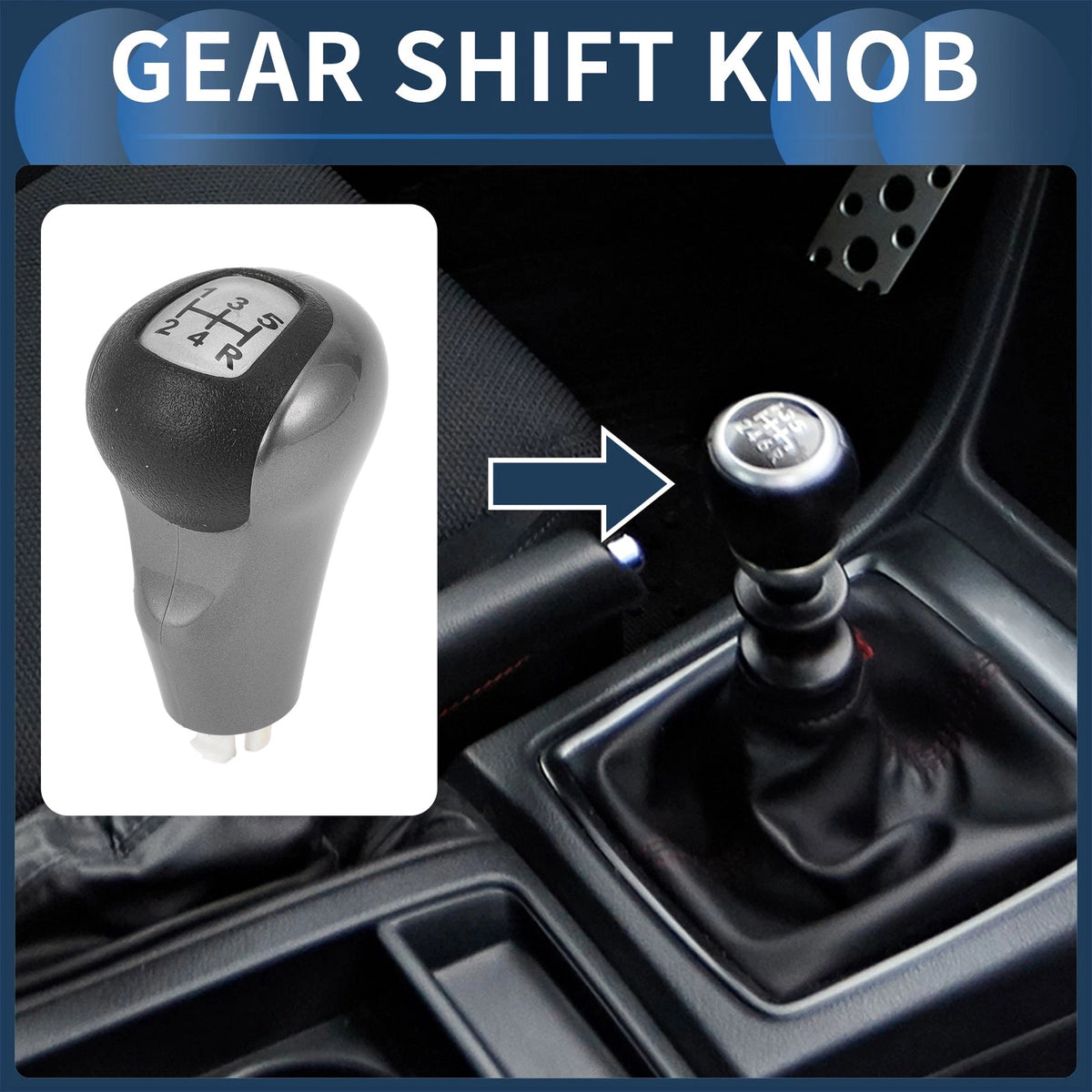 Manual Gear Shift Knob Replacement for Honda Civic 2006–2011 Plastic