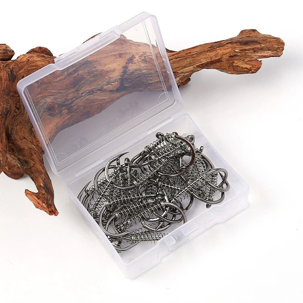 40PCS Carp Spring Hook with Bait Holder Cage for Coarse Fish 5#-16#