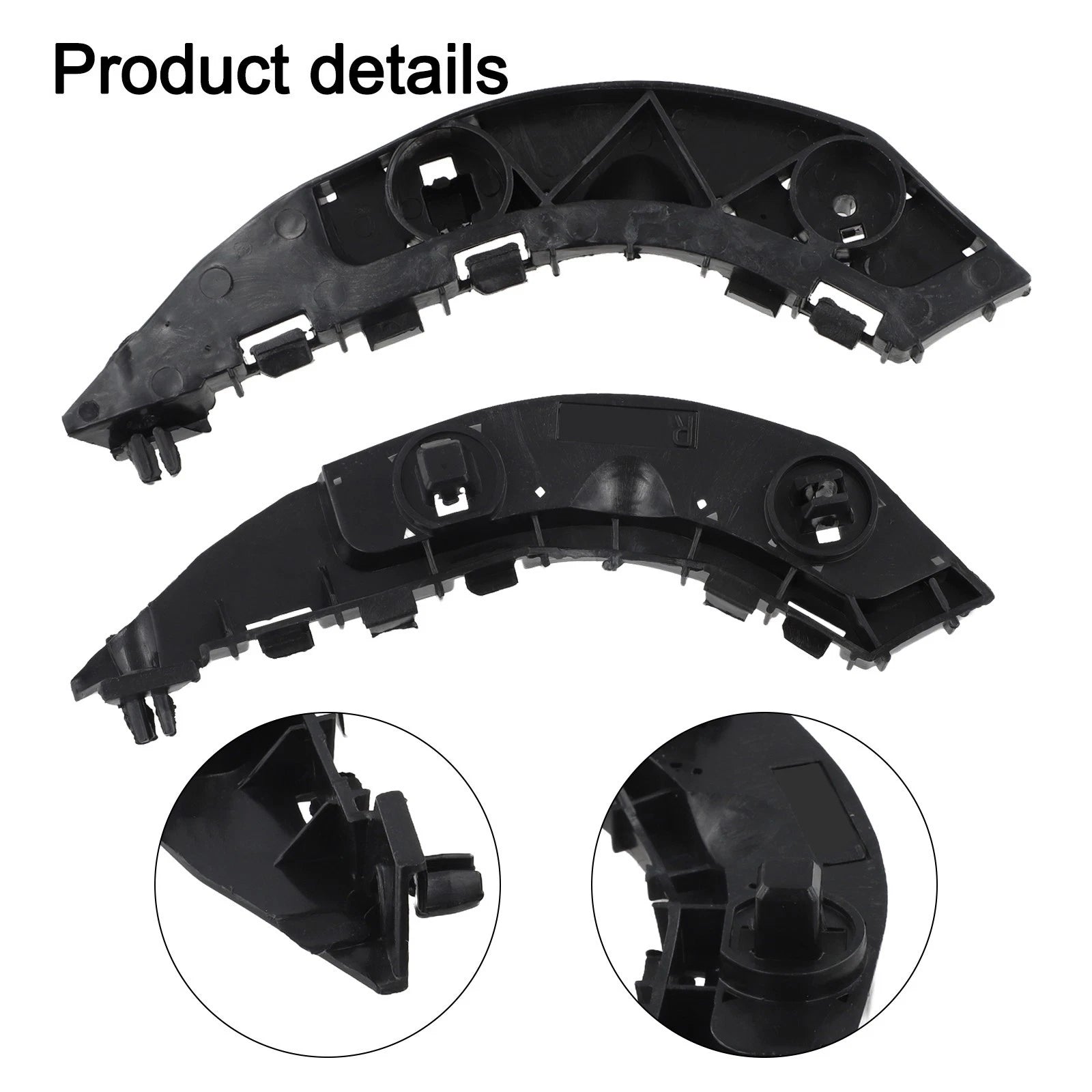 Front Bumper Brackets for Honda Civic (2006–2011) OEM Black Plastic