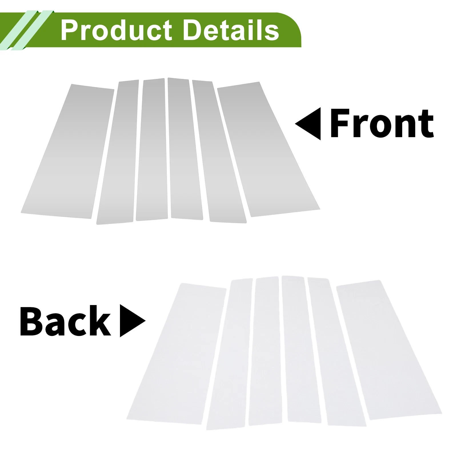 6 Pcs Door Pillar Window Trim for Chrysler Pacifica (2017–2021) Silver Tone