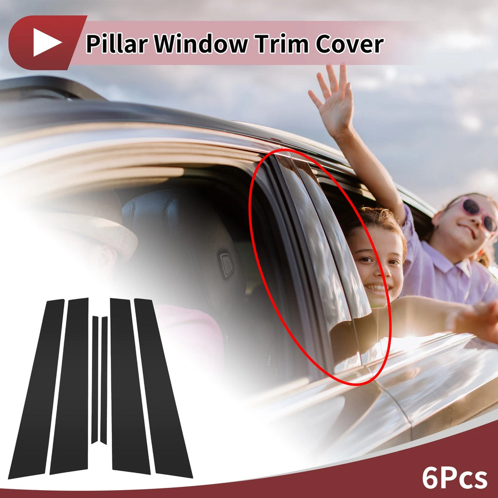 6 Pcs Door Pillar Window Trim Replacement for Lexus IS (2001–2005) Black