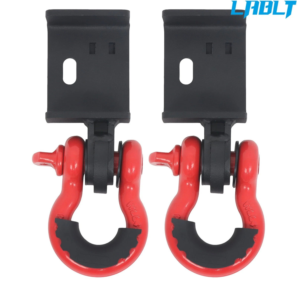 Pair Steel Front Tow Hook Brackets D-Ring Shackles for Toyota Tacoma (2009–2023)