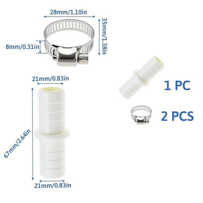 2 Hose Clamps with Drain Connector for Secure Installation
