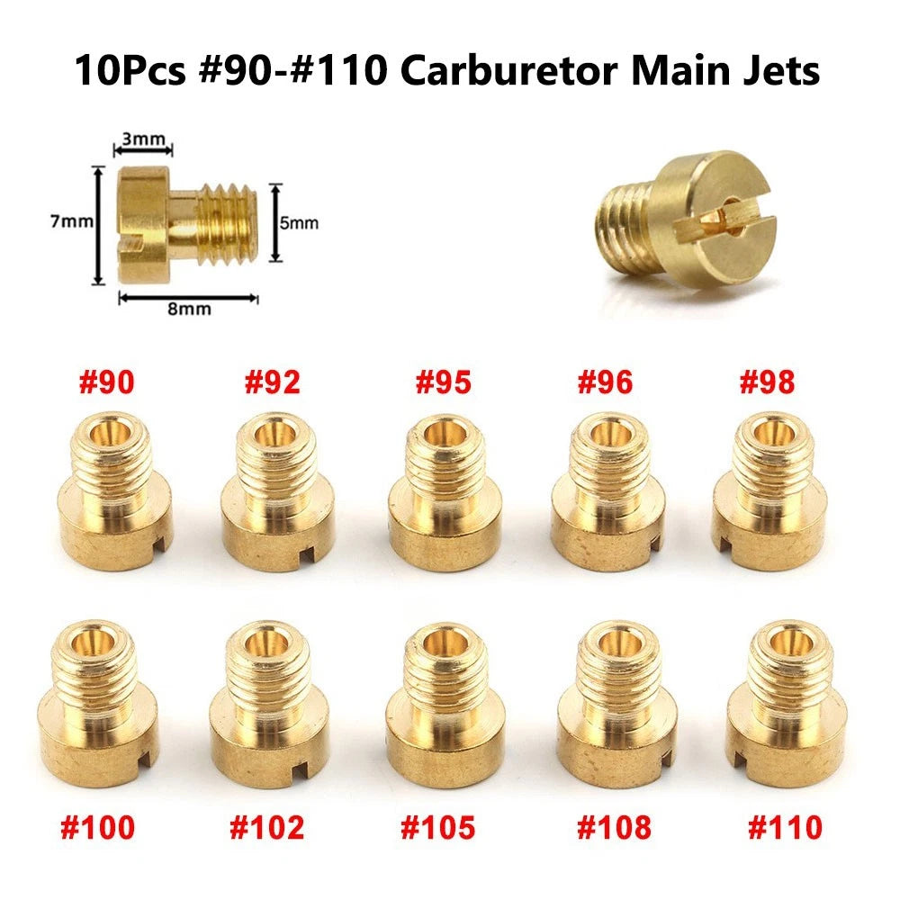 10Pcs M5 Main Jet Replace For Dellorto PHBG SHA SHB VHB-CS VHBT-CS #90 - #110
