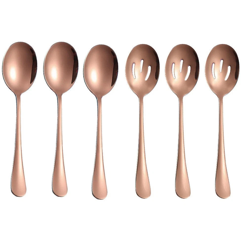 6-Piece Stainless Steel Dinner Spoon Set for Banquet and Wedding