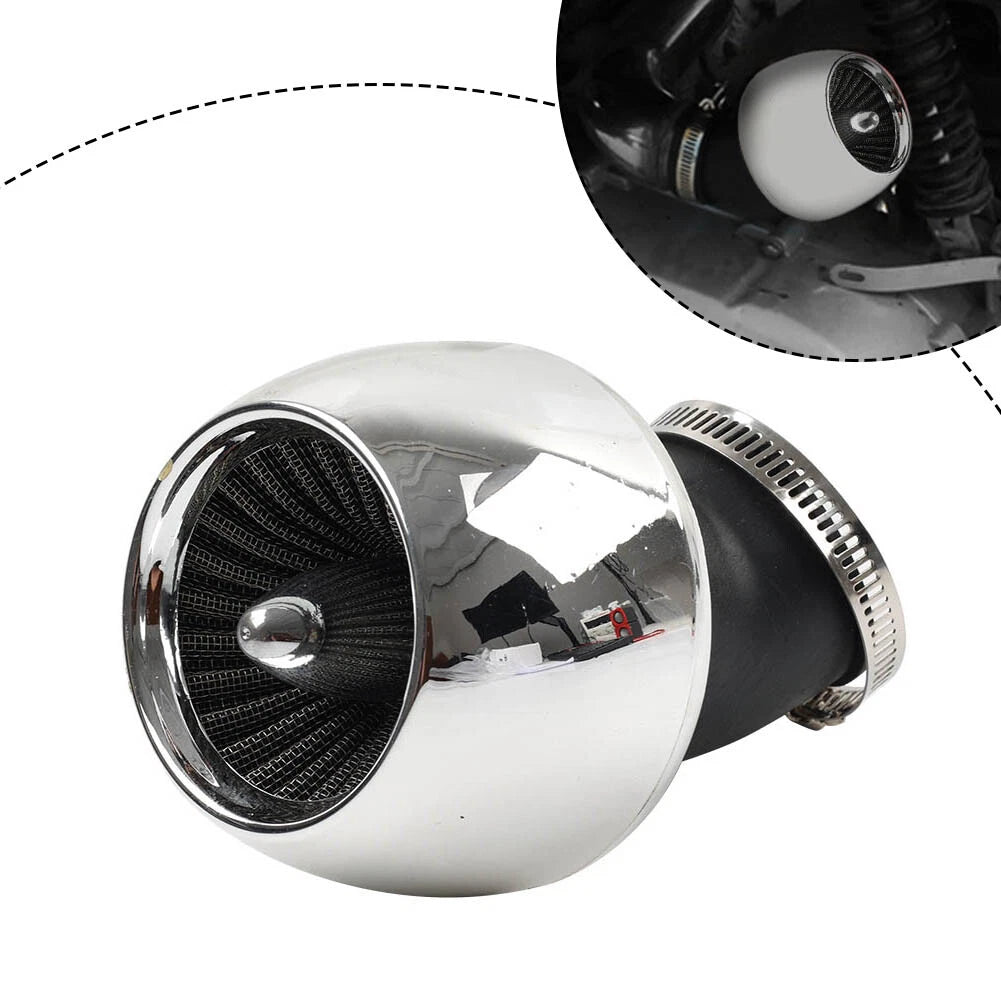 Chrome Air Intake Filter Cone Pod for Universal Scooters (28MM/42MM/48MM)
