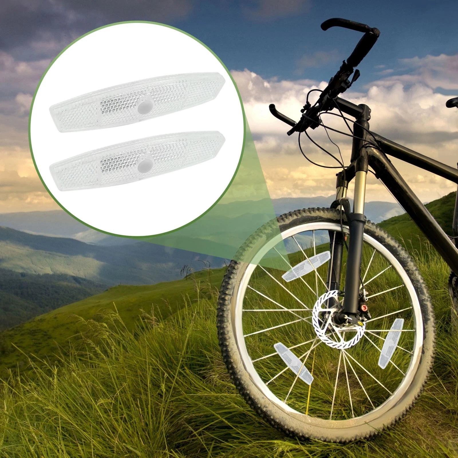 5 Pack Reflective Wheel Spoke Warning Clips for Bike (White) (Universal)