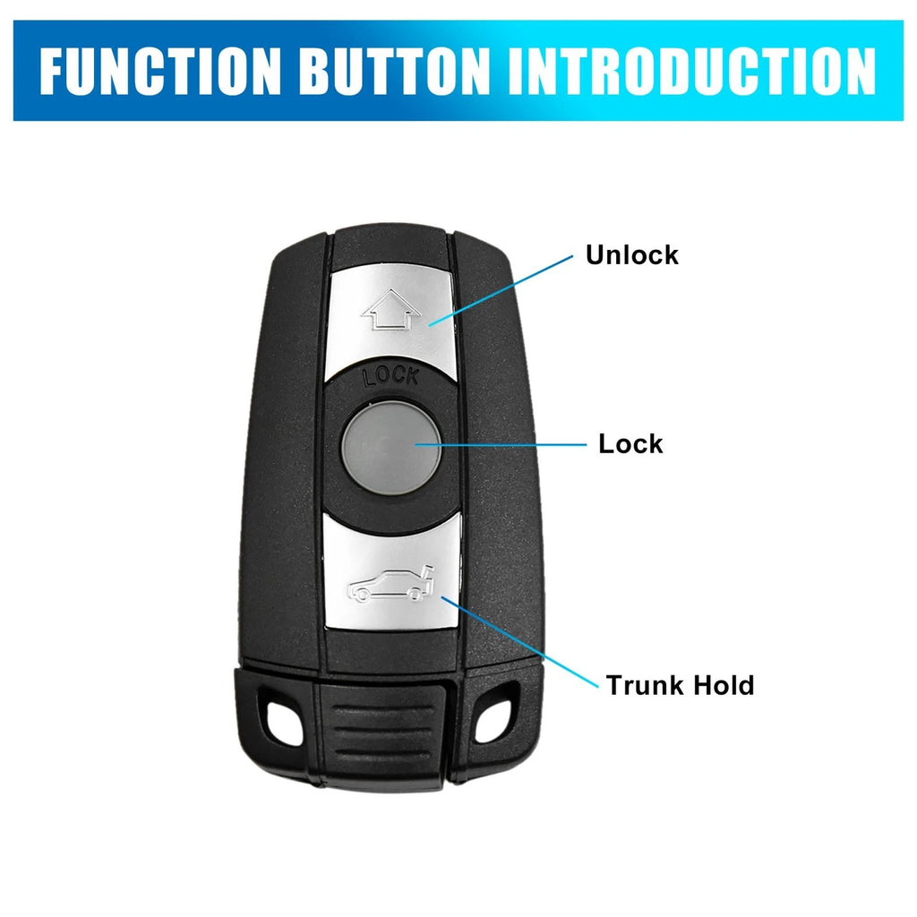 Car Key Fob Shell Case Replacement for BMW 1 3 5 6 7 Series E90 (2005–2013)