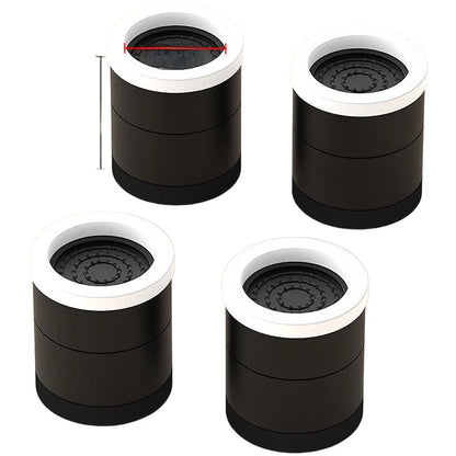 Set of 4 Adjustable Rubber Furniture Risers for Bed Sofa Table