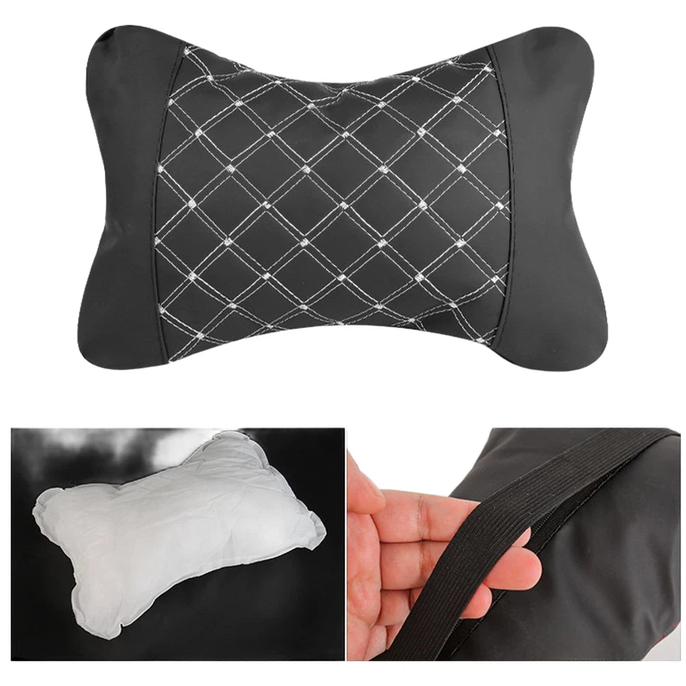 Frosted Leather Neck Pillow for Car (Ergonomic Design)