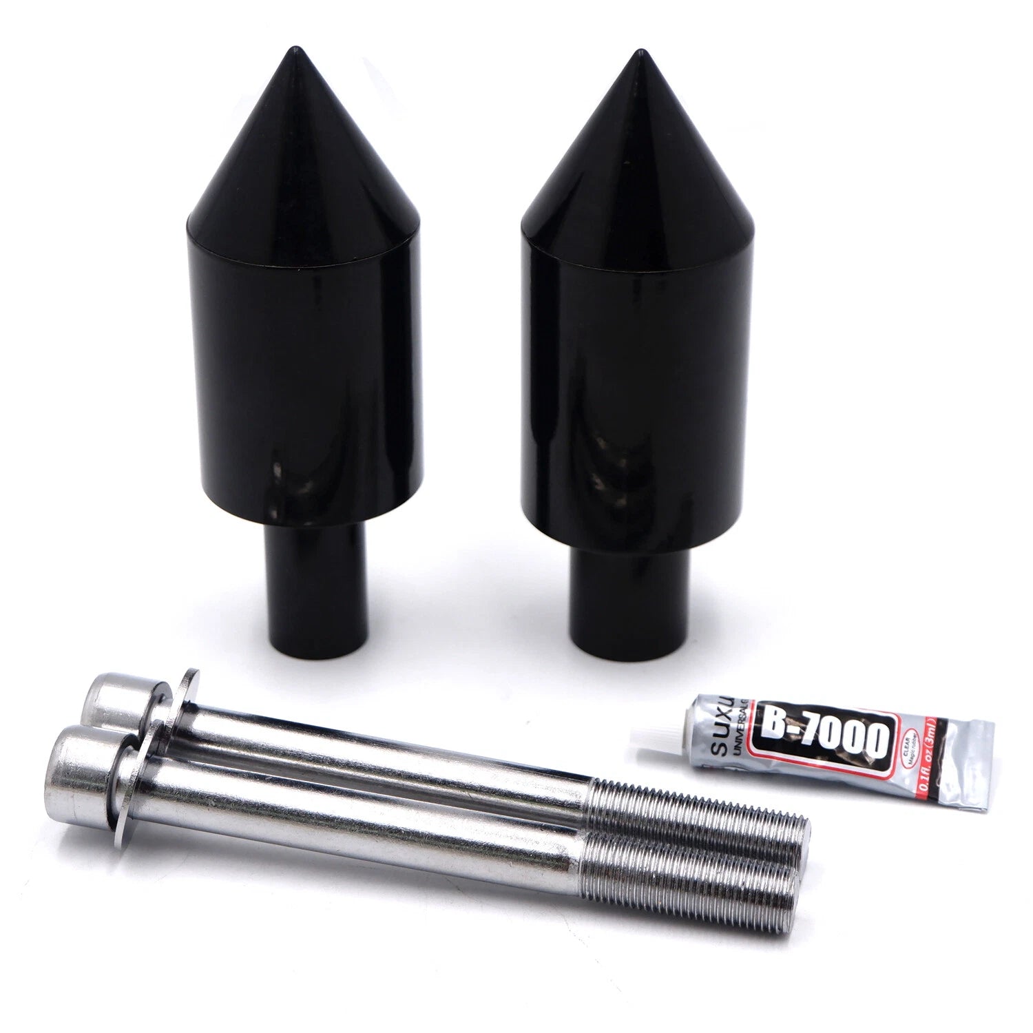 Black Spike Frame Sliders for Honda CBR600RR (2003–2006)