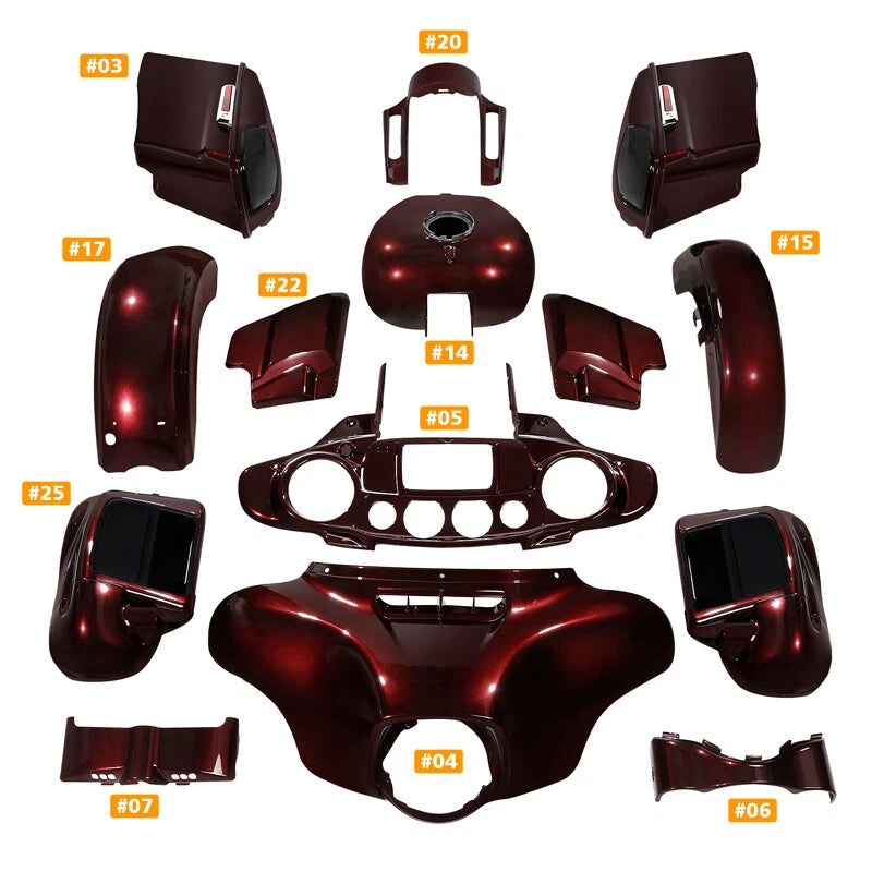 Fairings Body Work Kit for Harley CVO Street Glide (2014–2023) Twisted Cherry