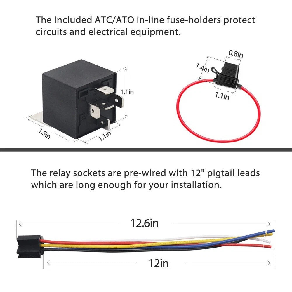5Pin Heavy-Duty Impact Relay & Socket Kit for Cars (12V 40A)