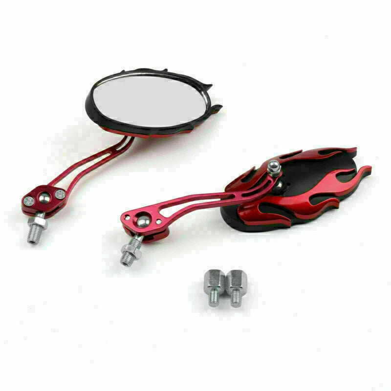 1 Pair Rearview Mirrors for Universal Motorcycle (8-10mm, Red GT9)