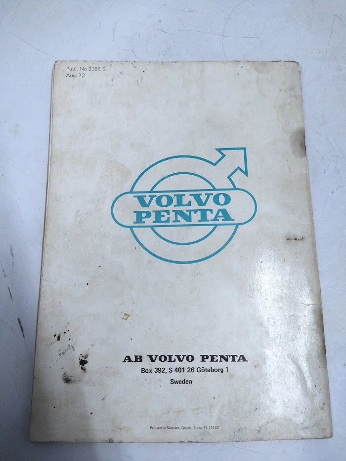 Volvo Penta Aquamatic Instruction Book 2388B