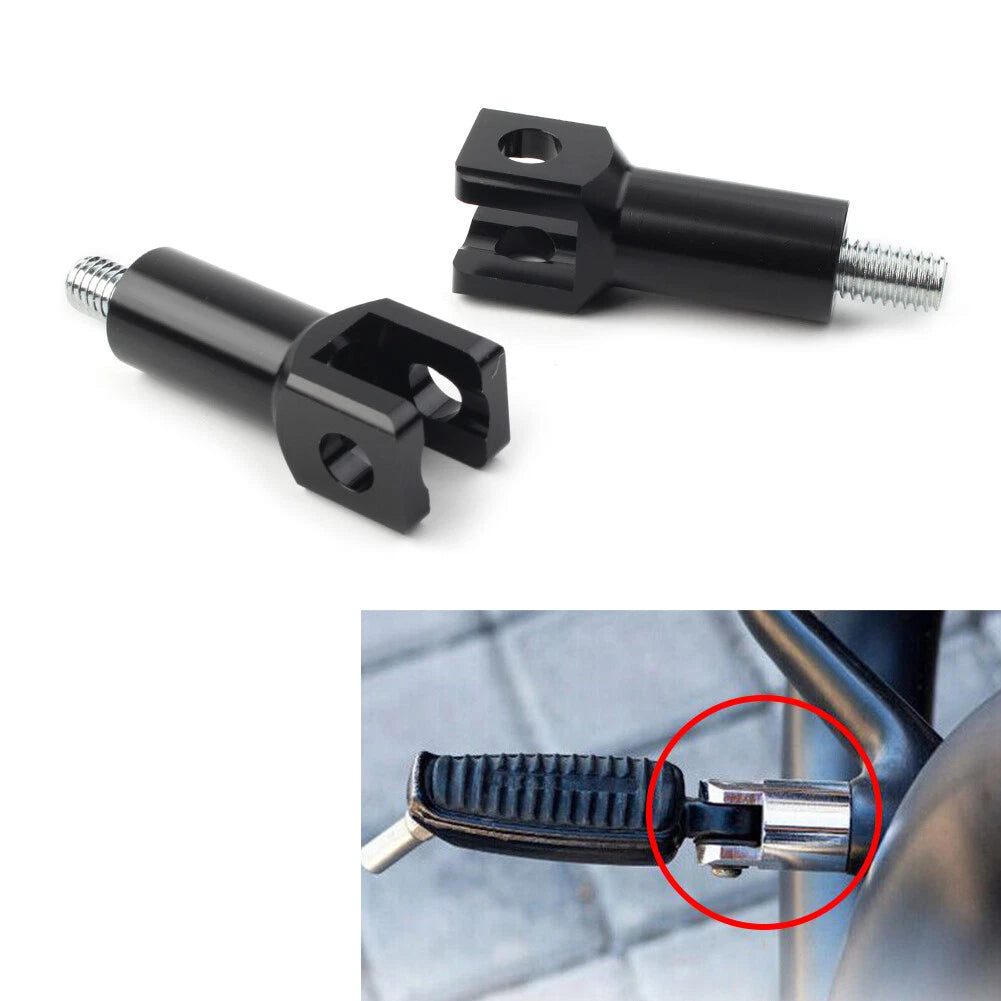 Black Rear Footrest Pegs Support Mount Bracket for Harley (2000–2018)