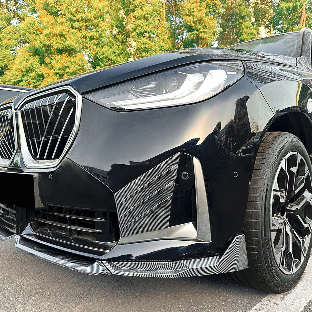 Carbon Look Front Bumper Lip Fins for BMW X3 G45 M Sport (2025+)
