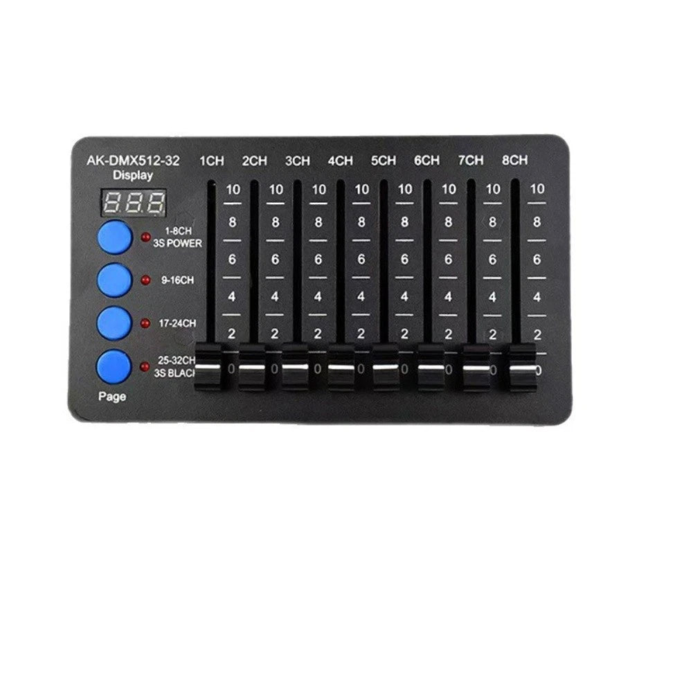 32 Channel Lighting Console with 8 Faders and 4 Page Select