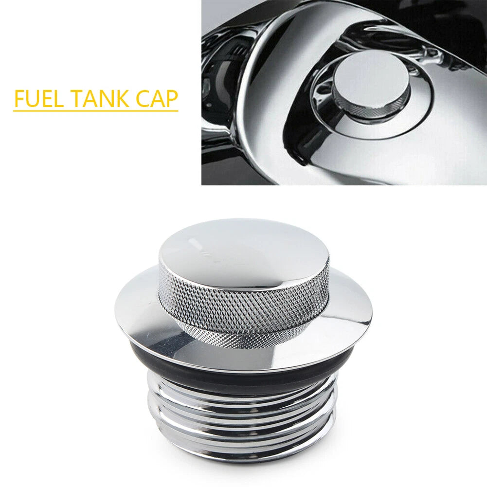 Flush Pop Up Reservoir Gas Cap for Harley (Chrome)
