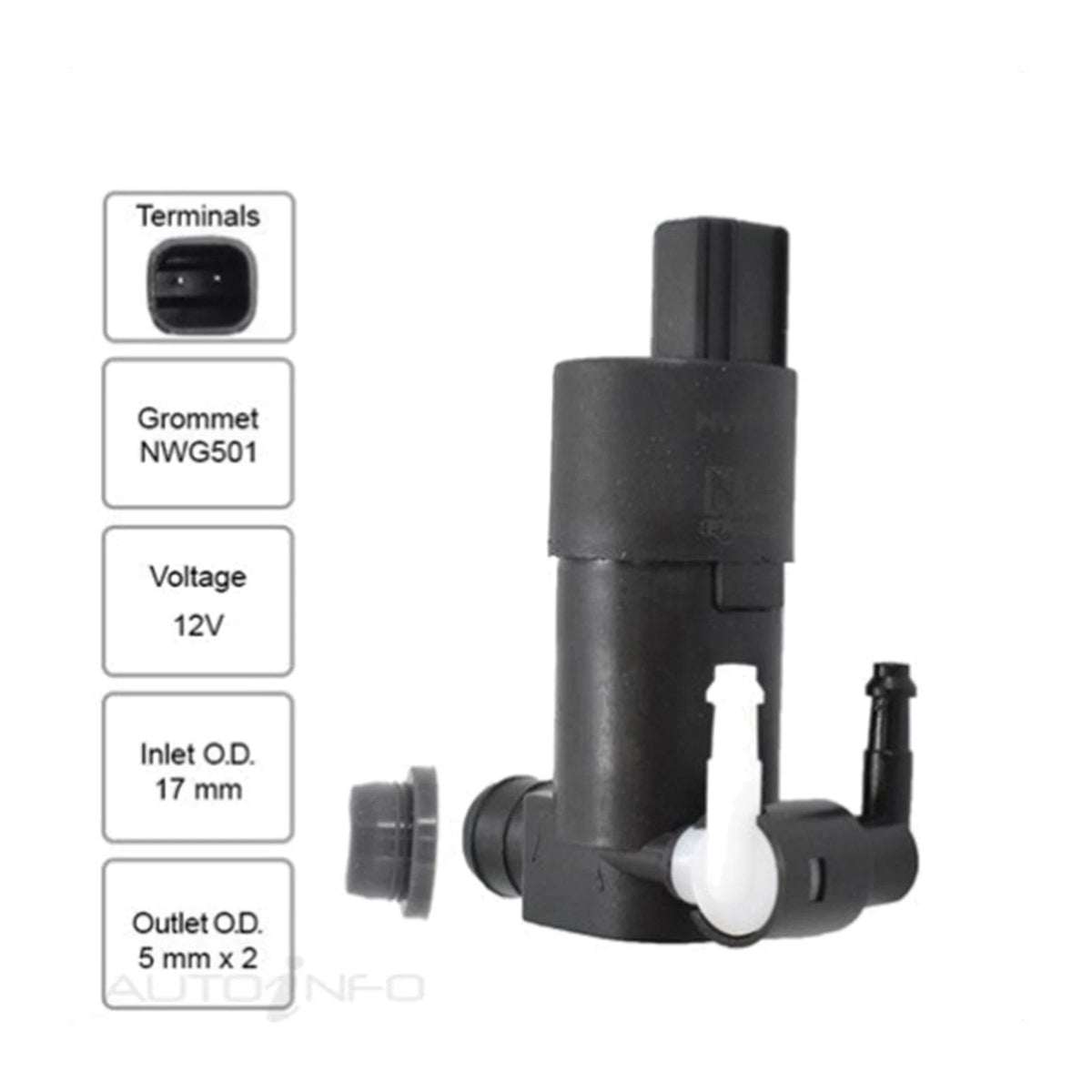 Front Windscreen Washer Pump for Ford Fiesta (2009–2010)