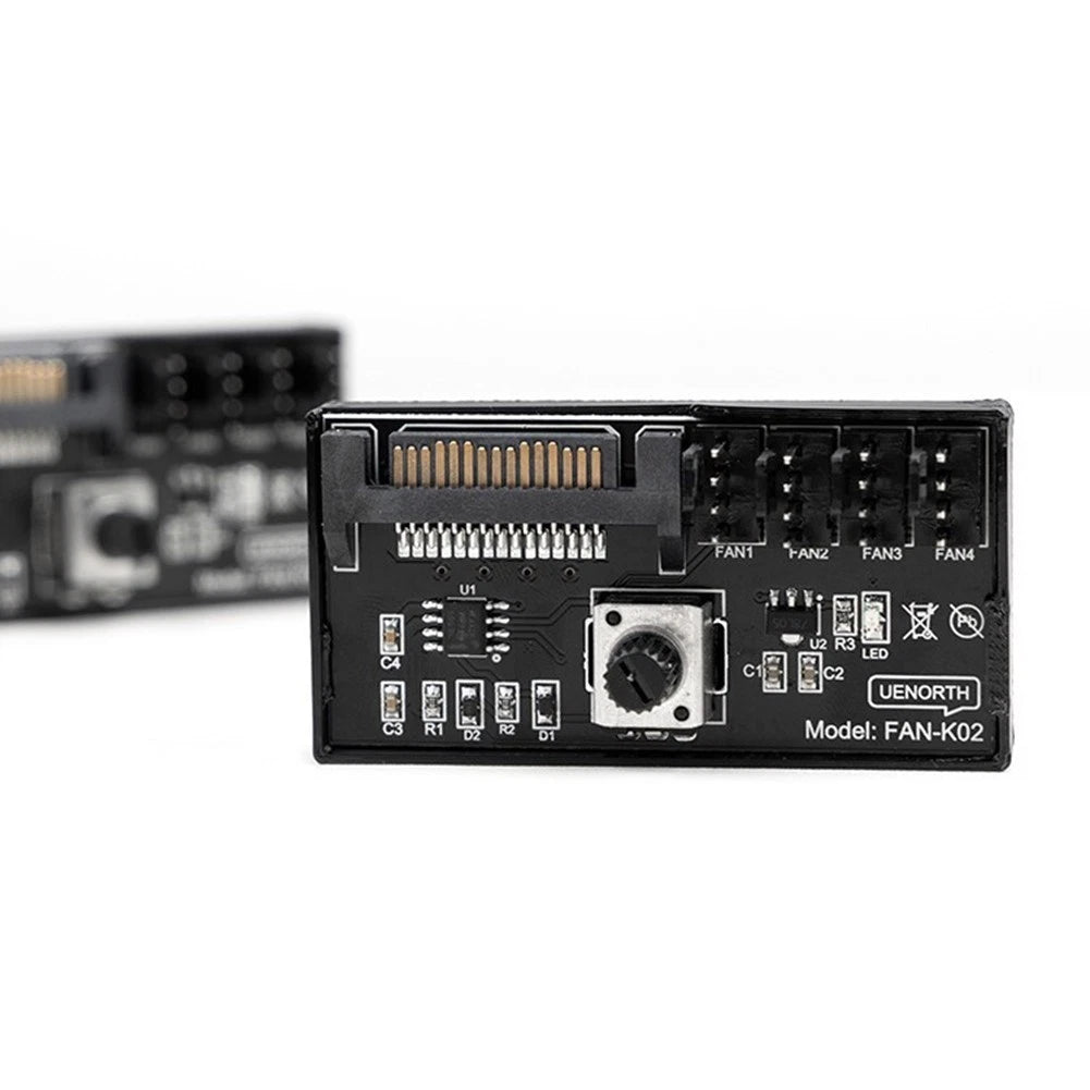 4-Way PWM Fan Speed Controller Hub for SATA Powered Server Fans