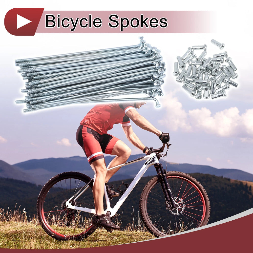 Bicycle Spokes Set 90mm Galvanized Steel for 13G Wheels (36 Pack)