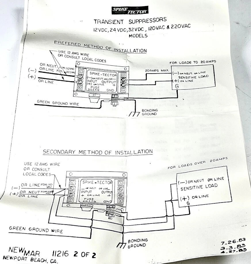 Transient Suppressor for Newmar ST-24 (24 VDC)