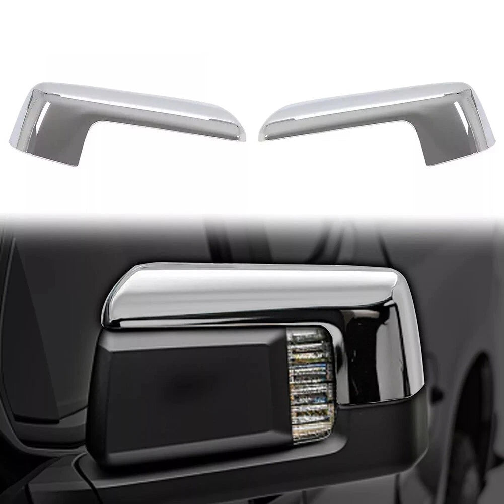 Set of 2 Chrome Mirror Covers for Chevy Silverado 2019–2024 & GMC Sierra 1500