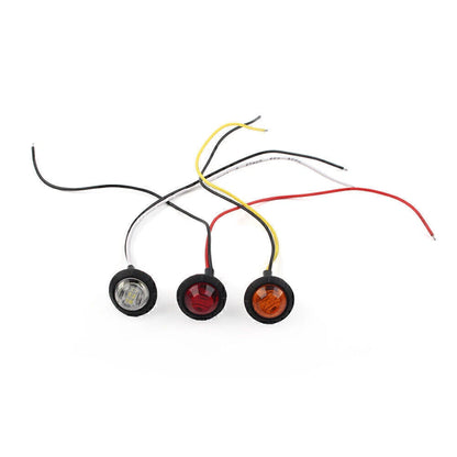 3/4'' Round LED Light Front Rear Side Clearance Marker Lamp For Car Truck SUV mo