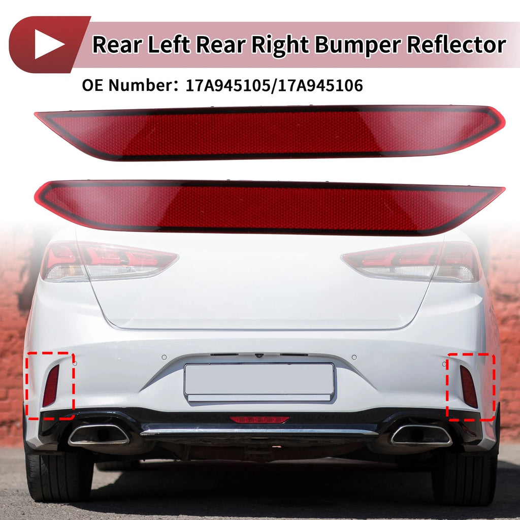 Bumper Reflectors Rear Left Right Replacement Pair for Volkswagen Jetta (2015–2018)