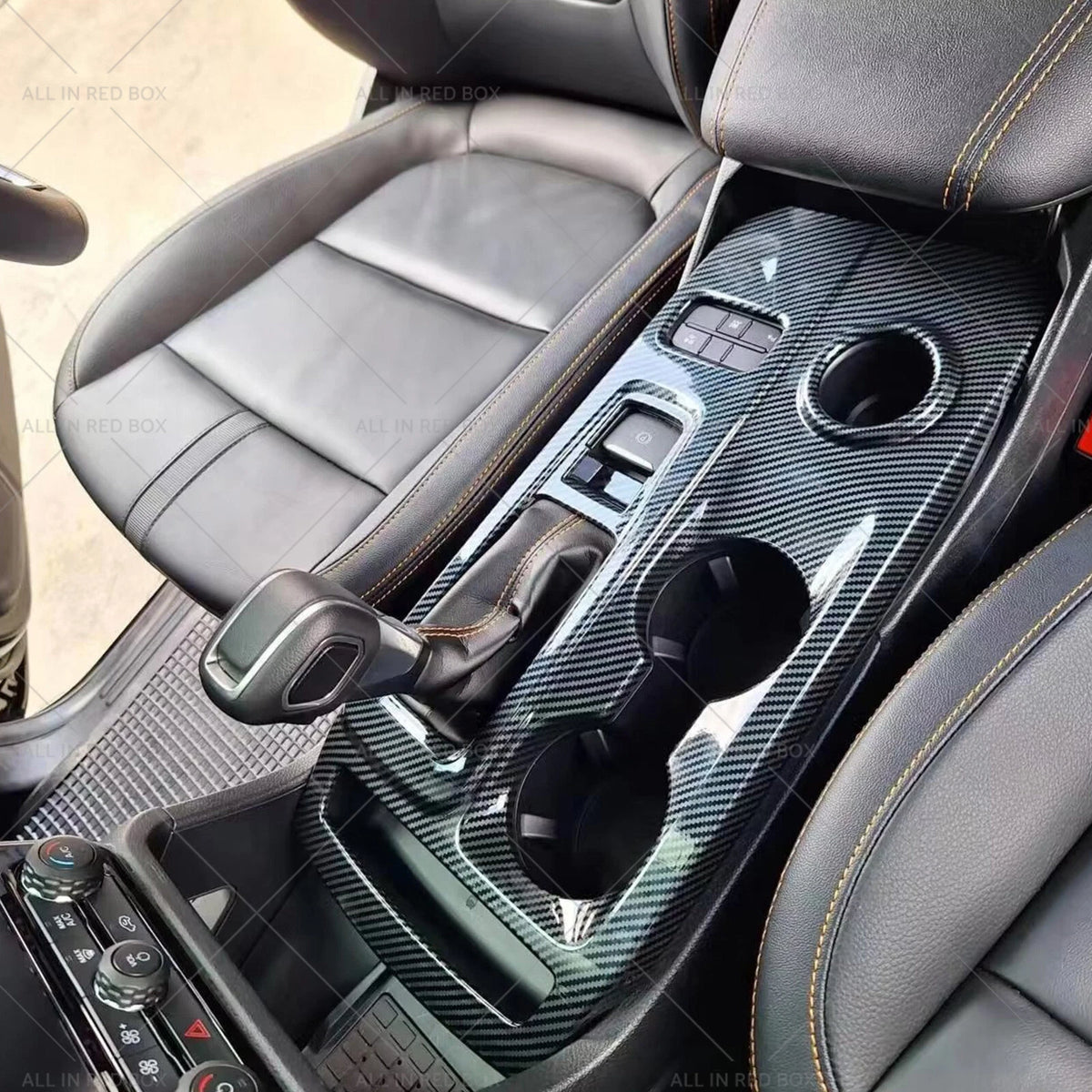 Carbon Gear Shifter Panel Console Protector Trim for Ford Ranger Raptor (2019–2023)